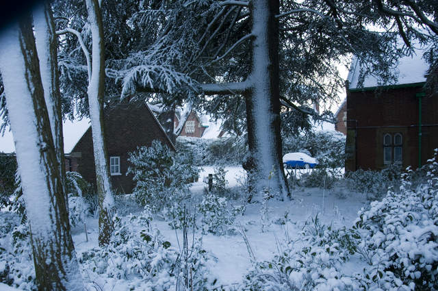 Church road in the snow