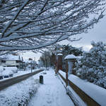 Church road in the snow
