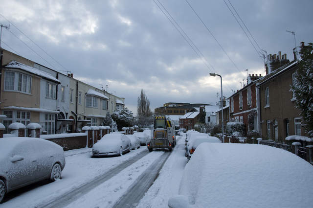 Church road in the snow