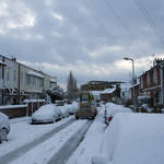 Church road in the snow