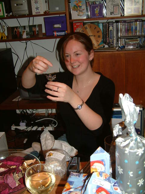 Ali and her glass angel decoration