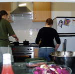 Kev and Ali cooking
