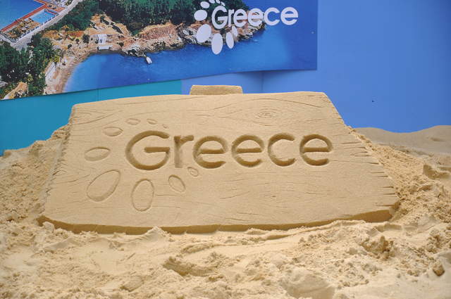 Greece sand sculpture